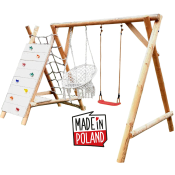 DREWNIANY PLAC ZABAW DO OGRODU MAGGIORE 1X HUŚTAWKA 1X GNIAZDO SUROWY!